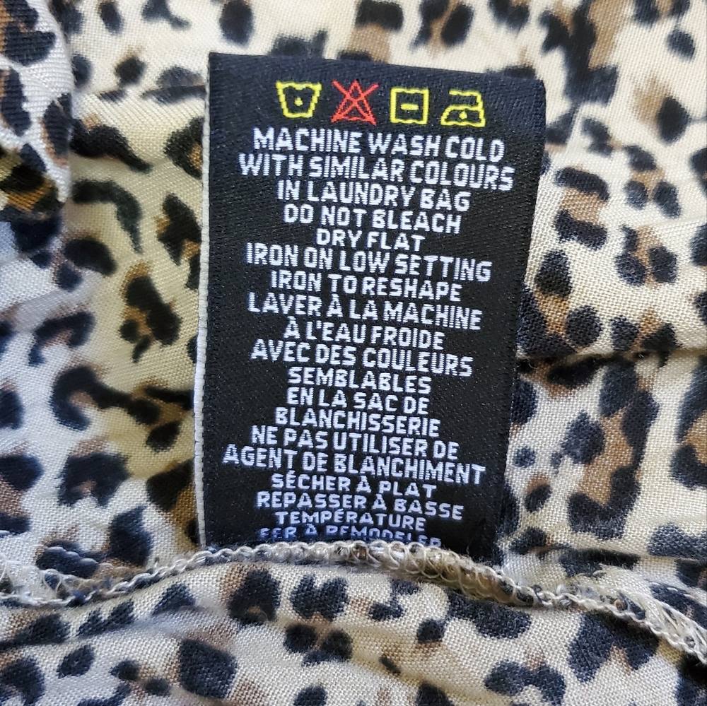 Brunette x Koy Resort Size XS Leopard Print Rayon Wrap Skirt - Picture 10 of 12